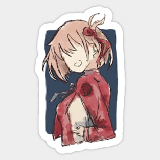 Lycoris recoil faceless Chisato nishikigi in a watercolor art design Sticker